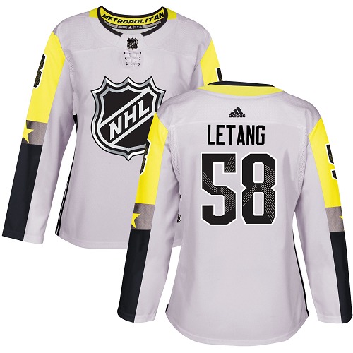Adidas Pittsburgh Penguins #58 Kris Letang Gray 2018 All-Star Metro Division Authentic Women Stitched NHL Jersey